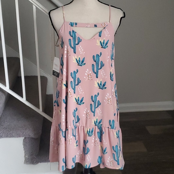 Peach Love California Pink Cactus Swing Dress - Picture 3 of 9